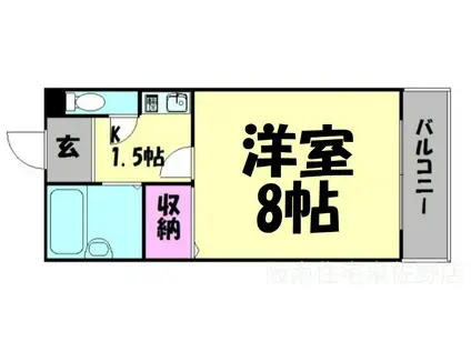 メゾンドプラトン(1K/1階)の間取り写真