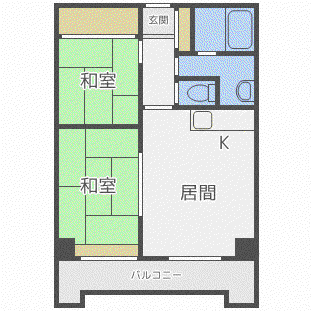第2エクセルナガタ(2DK/11階)の間取り写真
