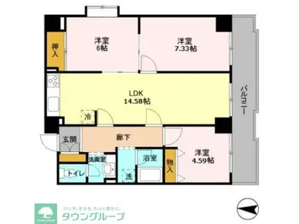 アーバンエクセル蘇我(3LDK/7階)の間取り写真