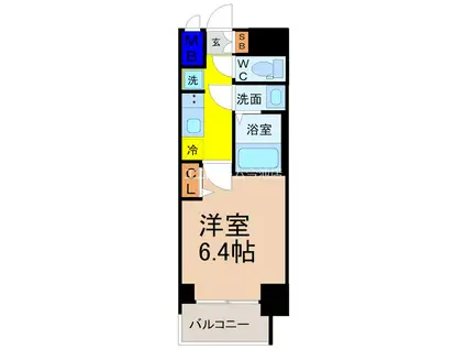 プレサンス吹上駅前エテルノ(1K/8階)の間取り写真