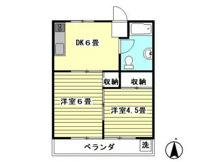 目白ビーラ(2DK/2階)の間取り写真