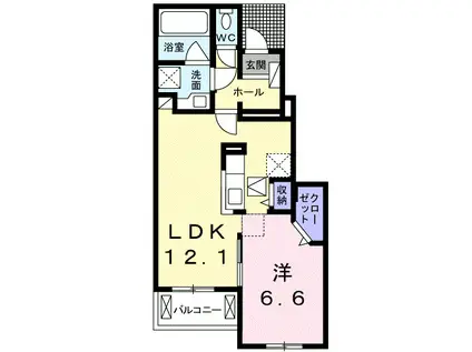 ルミエール・イリゼIV(1LDK/1階)の間取り写真