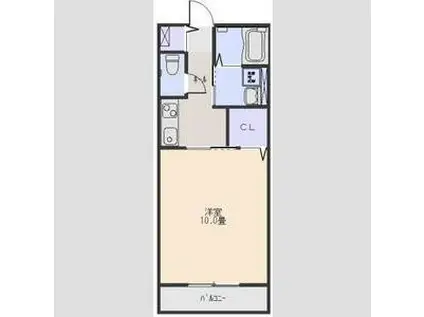 グレーシア中郷A(1K/2階)の間取り写真