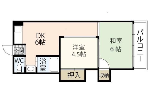 寺西ビル(2DK/3階)の間取り写真