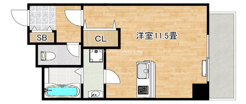 ルフレ堺(ワンルーム/7階)の間取り写真