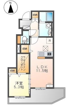 高砂市今市アパート(1LDK/1階)の間取り写真