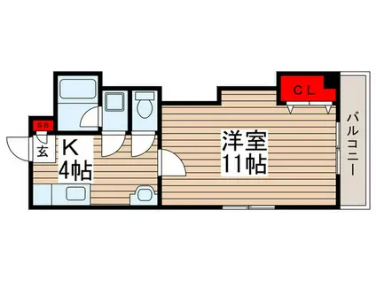 パレスホリケⅧ(1K/3階)の間取り写真