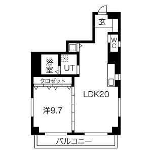 サンマルノウチビル(1LDK/7階)の間取り写真