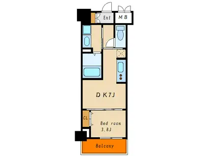 ブランシエスタ明石(1DK/8階)の間取り写真