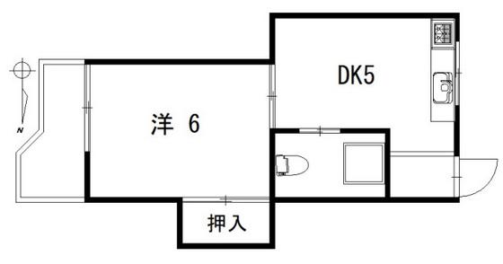 コーポ吉田(1DK/3階)の間取り写真