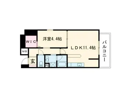 ロイジェント玉川(1LDK/7階)の間取り写真