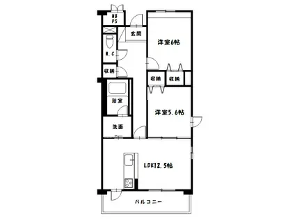 エスポワール(2LDK/3階)の間取り写真
