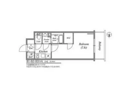 エスリード金山エクセア(1K/7階)の間取り写真