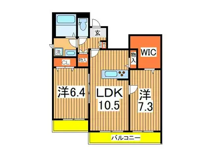 メゾンブランシュ北柏(2LDK/3階)の間取り写真