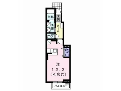 サンリット ファミーユ I(ワンルーム/1階)の間取り写真