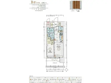 エステムコート名古屋サウスプレミオ(1DK/3階)の間取り写真