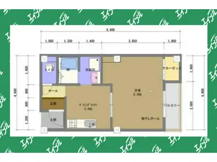 セジュール枇杷島(1DK/1階)の間取り写真