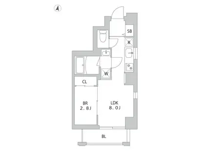 GRANDUO三軒茶屋11(1LDK/7階)の間取り写真