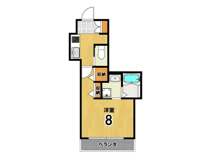 グランシャリオ(1K/1階)の間取り写真