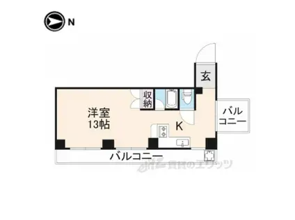 アレックスVII(1K/5階)の間取り写真