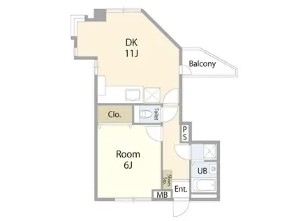 パール豊玉(1LDK/4階)の間取り写真