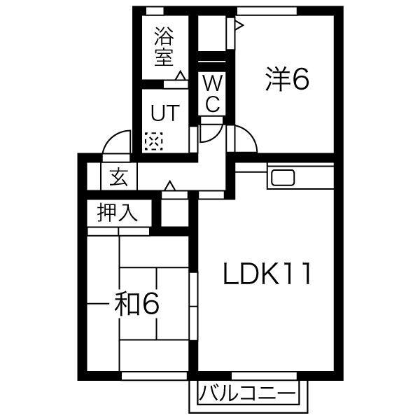 セジュール壱番館K(2LDK/1階)の間取り写真