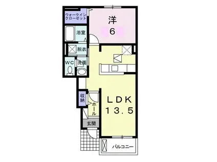 クラール勅使A(1LDK/1階)の間取り写真