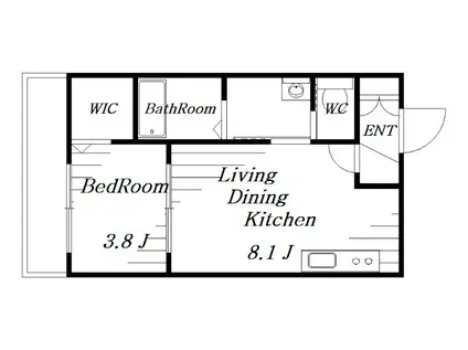 パルブニール浜野(1LDK/1階)の間取り写真