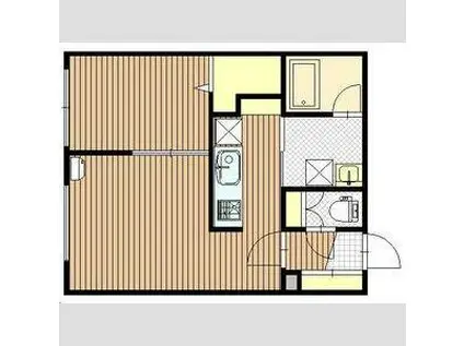 BUON LUOGO(1LDK/4階)の間取り写真