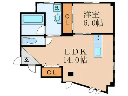 DUALVIEW(1LDK/4階)の間取り写真