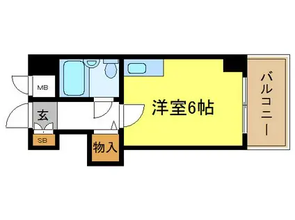 エルベコート針中野(ワンルーム/2階)の間取り写真