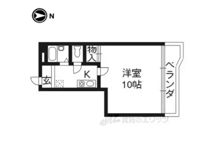 エトワール深草(1K/3階)の間取り写真