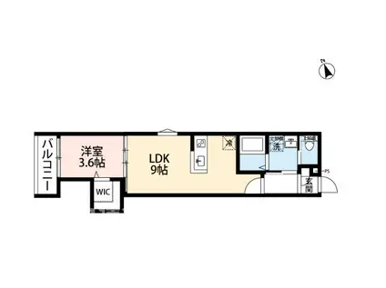 MIRAI STAGE 松戸新田(1LDK/2階)の間取り写真