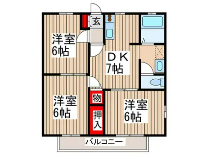 メゾン吉田II(3DK/2階)の間取り写真