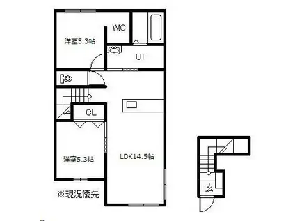 MONOQLOI(2LDK/2階)の間取り写真