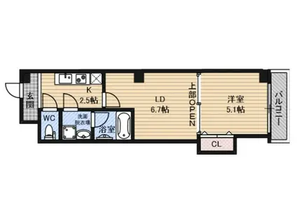 INIZIO大今里(1LDK/4階)の間取り写真