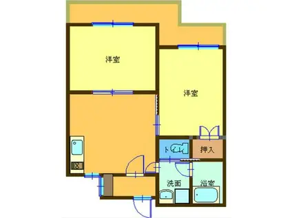 グランドメゾンオオツカ(2DK/2階)の間取り写真