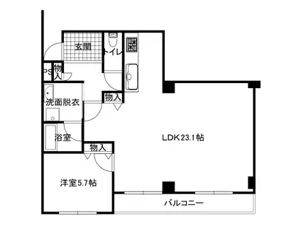 ヴェルデ藤尾 2番館(1LDK/1階)の間取り写真