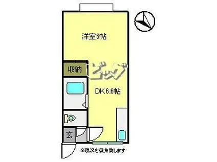 ニューイースターハイツ(1DK/1階)の間取り写真