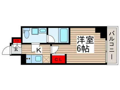 メインステージ松戸(1K/4階)の間取り写真