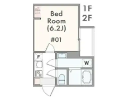 アザーレ・ソラ海老名(1K/2階)の間取り写真