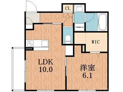 ヘーベルメゾン欅(1LDK/2階)の間取り写真