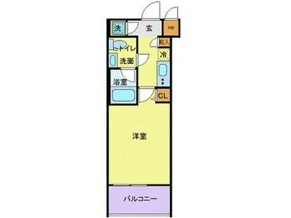 レジディア大森(1K/7階)の間取り写真