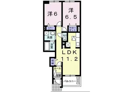 プレシャスM II(2LDK/1階)の間取り写真