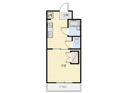 グリーンハイツII(1DK/3階)の間取り写真