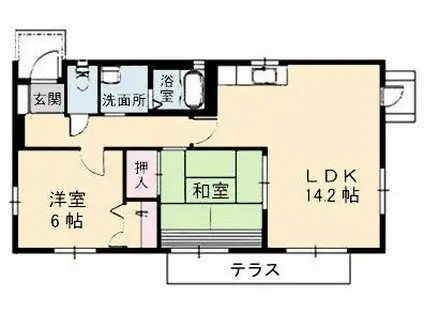 リンデンハイム(2LDK/1階)の間取り写真