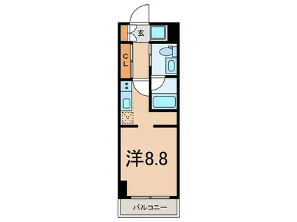 B CITY APARTMENT SHINAGAWA W(ワンルーム/1階)の間取り写真