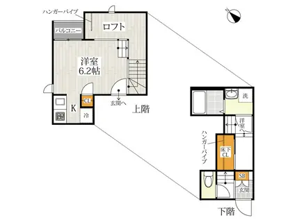 CB和白ソリエボ(1K/1階)の間取り写真