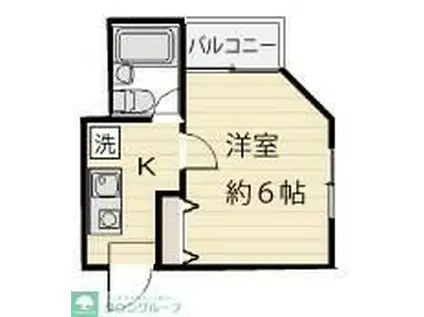 ハイツカサヴェールII(1K/1階)の間取り写真