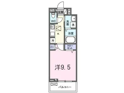 たばさはうすII(1K/1階)の間取り写真